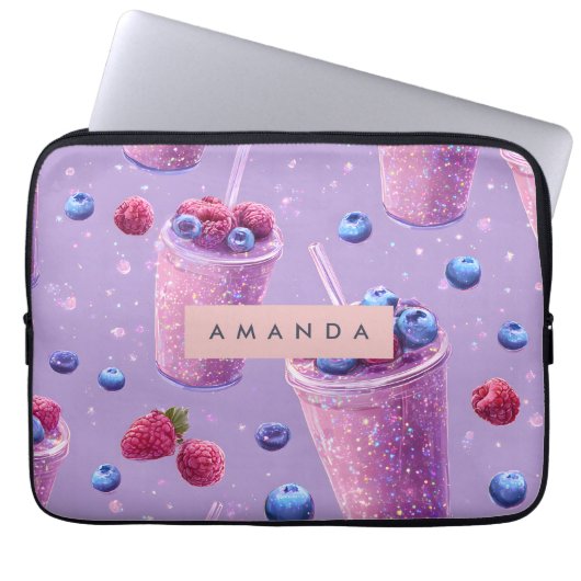 Personalized Sparkling Berry Bliss Purple Smoothie Laptopschutzhülle (Vorderseite)