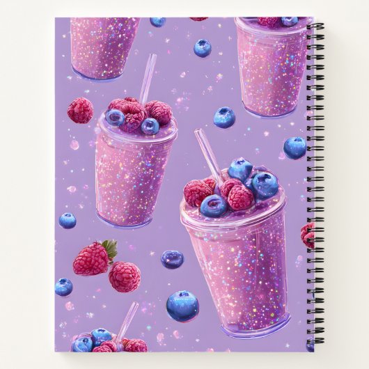 Personalized Sparkling Berry Bliss Purple Smoothie Notizblock (Rückseite)