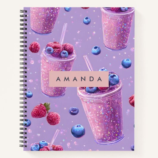 Personalized Sparkling Berry Bliss Purple Smoothie Notizblock (Vorderseite)