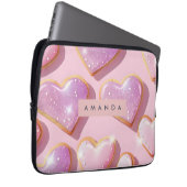 Personalized Sparkling Heart Cookie Delight Laptopschutzhülle (Vorne Rechts)
