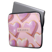Personalized Sparkling Heart Cookie Delight Laptopschutzhülle (Vorderseite Links)