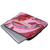 Personalized Sparkling Hot Pink Glitter Chili Laptopschutzhülle (Vorne Knopf)