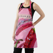 Personalized Sparkling Hot Pink Glitter Chili Schürze (InSitu)