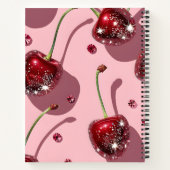 Personalized Sparkling Red Cherry Glam  Notizblock (Rückseite)