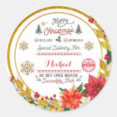 Personalized Special Delivery North Pole Santa Runder Aufkleber (Vorderseite)