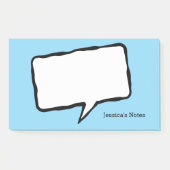 Personalized speech bubble blue Post-it® notes Post-it Klebezettel (Vorderseite)