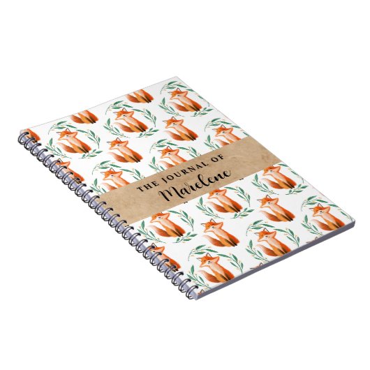 Personalized Spiral Photo Notebook – Cute Fox  Notizblock (Rechte Seite)