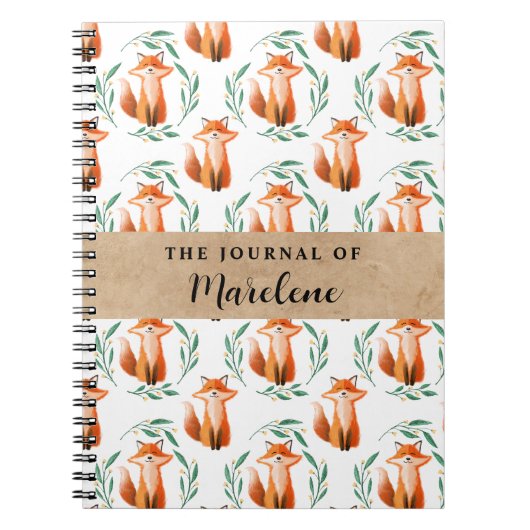 Personalized Spiral Photo Notebook – Cute Fox  Notizblock (Vorderseite)