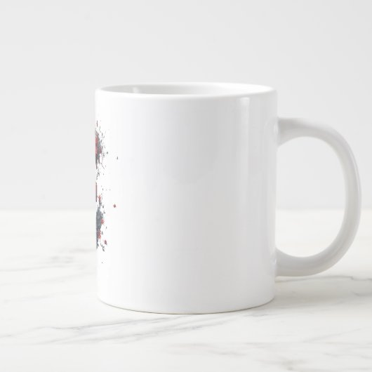 Personalized Sports Fan Monogram Custom Initial Jumbo-Tasse (Rechts)