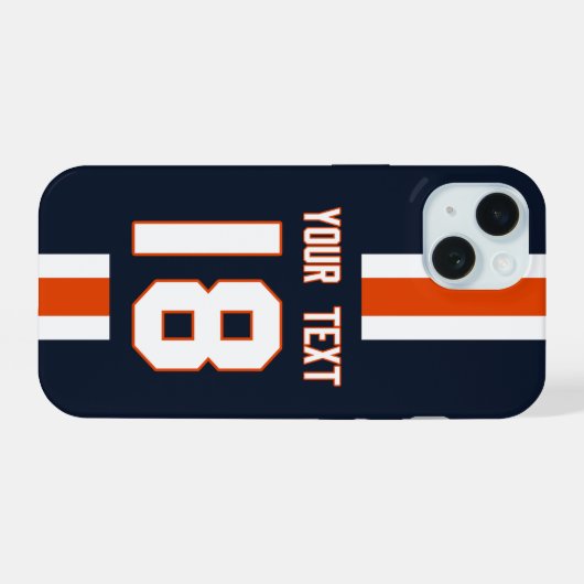 Personalized Sports Jersey iPhone 15 Hülle (Rückseite (Horizontal))