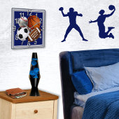 Personalized, Sports Themed Wall Clock, for Sale Quadratische Wanduhr