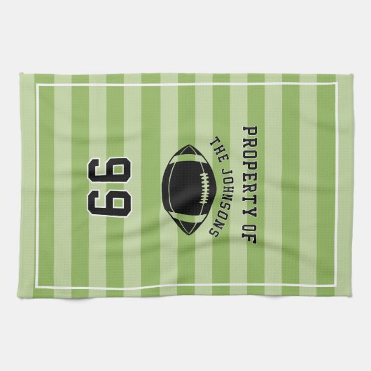 Personalized Sports Towel | Custom Football Player Geschirrtuch (Horizontal)