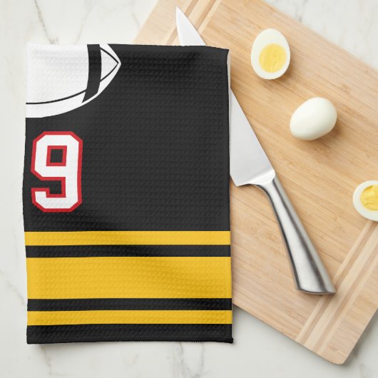 Personalized Sports Towel | Custom Football Player Geschirrtuch (Viertel Falte)