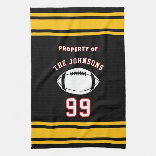 Personalized Sports Towel | Custom Football Player Geschirrtuch (Vertikal)