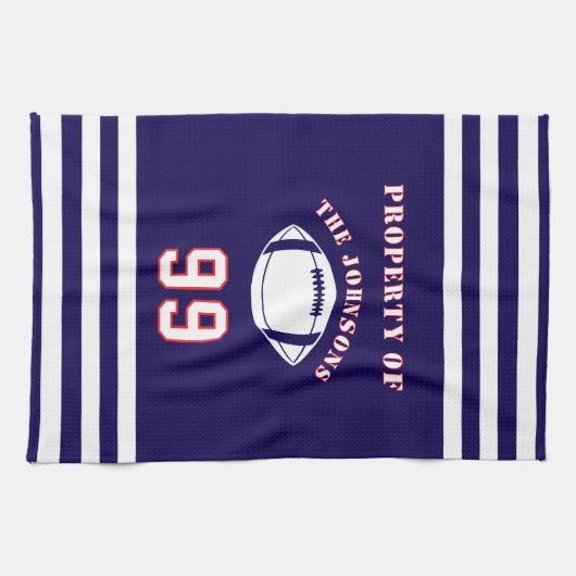 Personalized Sports Towel | Custom Football Player Geschirrtuch (Horizontal)