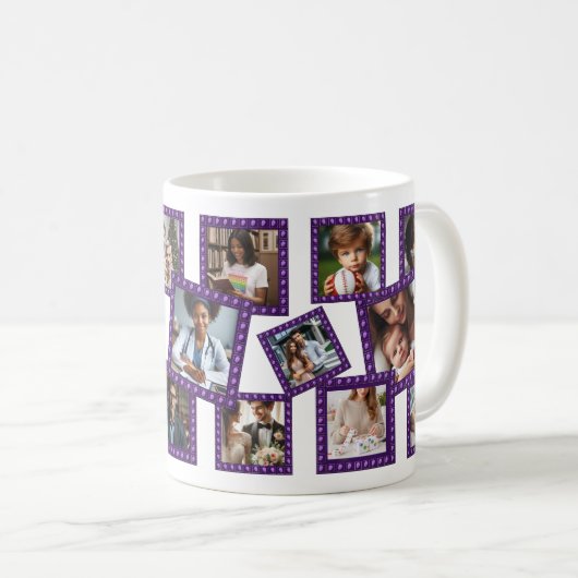 Personalized Spring Blossom Framed 17 Photos Mug Kaffeetasse (VorderseiteRechts)
