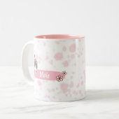 Personalized Spring Cat Zweifarbige Tasse (Vorderseite Links)