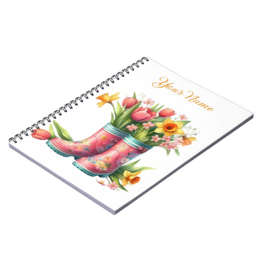 Personalized Spring Floral Spiral Notebook Notizblock (Linke Seite)