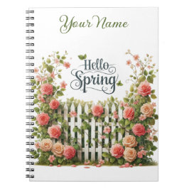 Personalized Spring Floral Spiral Notebook Notizblock