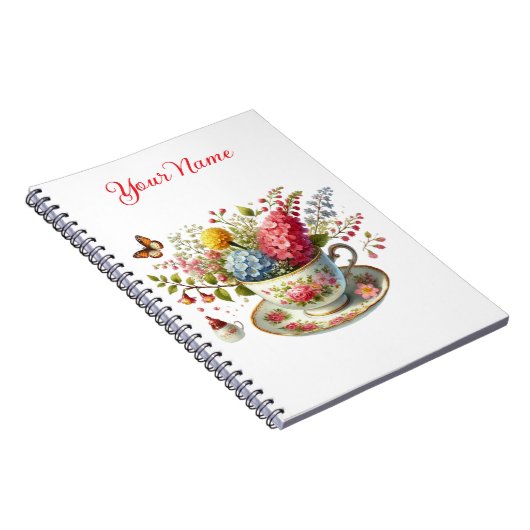 Personalized Spring Floral Spiral Notebook – Notizblock (Rechte Seite)