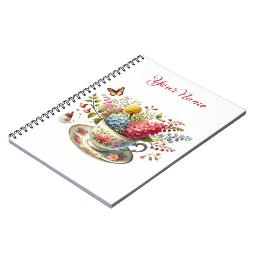 Personalized Spring Floral Spiral Notebook – Notizblock (Linke Seite)