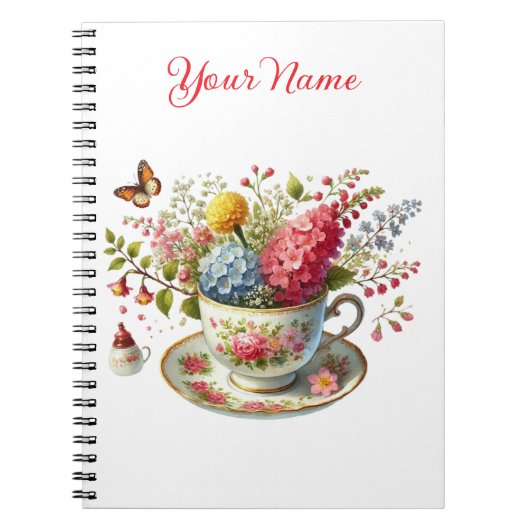 Personalized Spring Floral Spiral Notebook – Notizblock (Vorderseite)