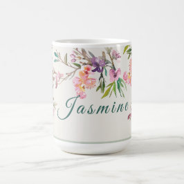 Personalized Spring Floral Watercolor Botanical Kaffeetasse