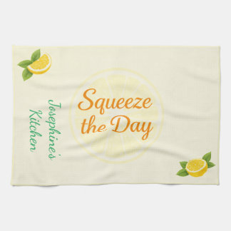 Personalized Squeeze the Day Lemon Kitchen Towel Geschirrtuch