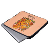 Personalized Squirrel and flowers  Laptopschutzhülle (Vorne Knopf)