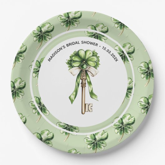 Personalized St. Patrick’s Day Bridal Shower Pappteller (Vorderseite)