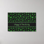 Personalized St. Patrick’s Day Shamrock on Black Leinwanddruck (Vorderseite)