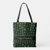 Personalized St. Patrick’s Day Shamrock on Black Tasche (Rückseite)