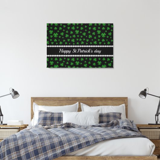 Personalized St. Patrick’s Day Shamrock with Pearl Leinwanddruck (Insitu (Schlafzimmer))