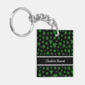 Personalized St. Patrick’s Day Shamrock with Pearl Schlüsselanhänger (Vorderseite links)