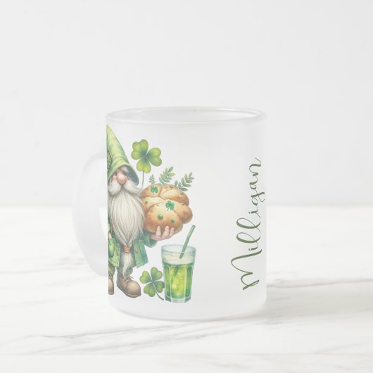 Personalized St. Patrick's Day Frosted Glass Mug Mattglastasse (Vorderseite Links)