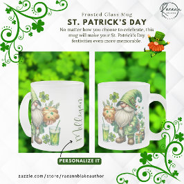 Personalized St. Patrick's Day Frosted Glass Mug Mattglastasse