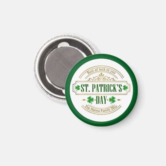 Personalized St. Patrick's Day I Luck of the Irish Magnet (Vorderseite/Rückseite)