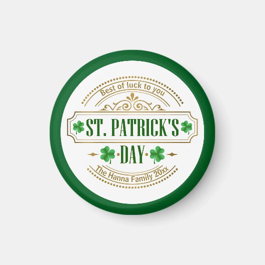 Personalized St. Patrick's Day I Luck of the Irish Magnet (Vorne)
