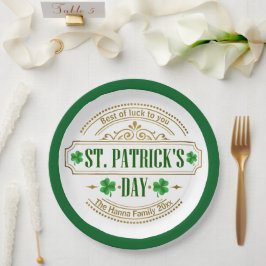Personalized St. Patrick's Day I Luck of the Irish Pappteller