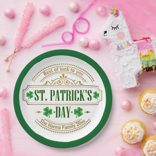 Personalized St. Patrick's Day I Luck of the Irish Pappteller (Party)