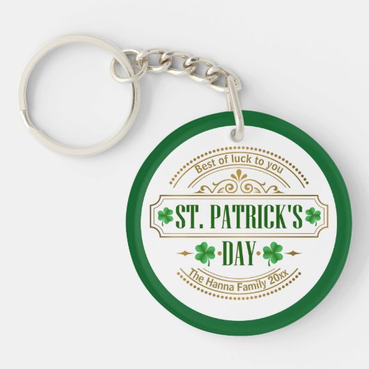 Personalized St. Patrick's Day I Luck of the Irish Schlüsselanhänger (Vorderseite)