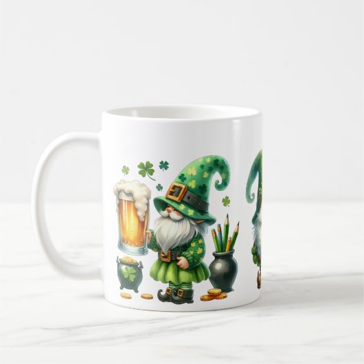 Personalized St. Patrick's Day Leprechauns Ceramic Kaffeetasse (Links)