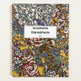 Personalized Stained Glass Floral Journal Planer