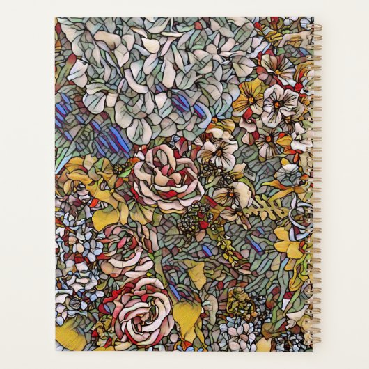 Personalized Stained Glass Floral Journal Planer (Rückseite)