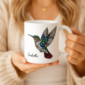 Personalized Stained Glass Hummingbird Coffee Cup  Kaffeetasse