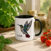 Personalized Stained Glass Hummingbird Coffee Cup Tasse