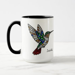 Personalized Stained Glass Hummingbird Mug Tasse