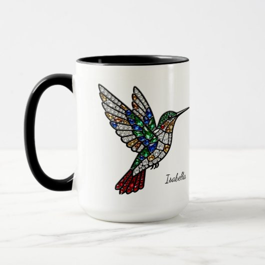 Personalized Stained Glass Hummingbird Mug Tasse (Links)