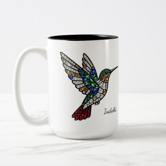 Personalized Stained Glass Hummingbird Mug Zweifarbige Tasse (Links)