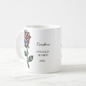 Personalized Stained Glass Rose Retirement Mug Kaffeetasse (Vorderseite Links)